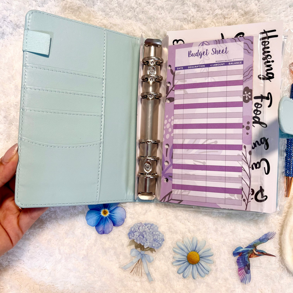 Baby Blue Budget Binder Cozy Set