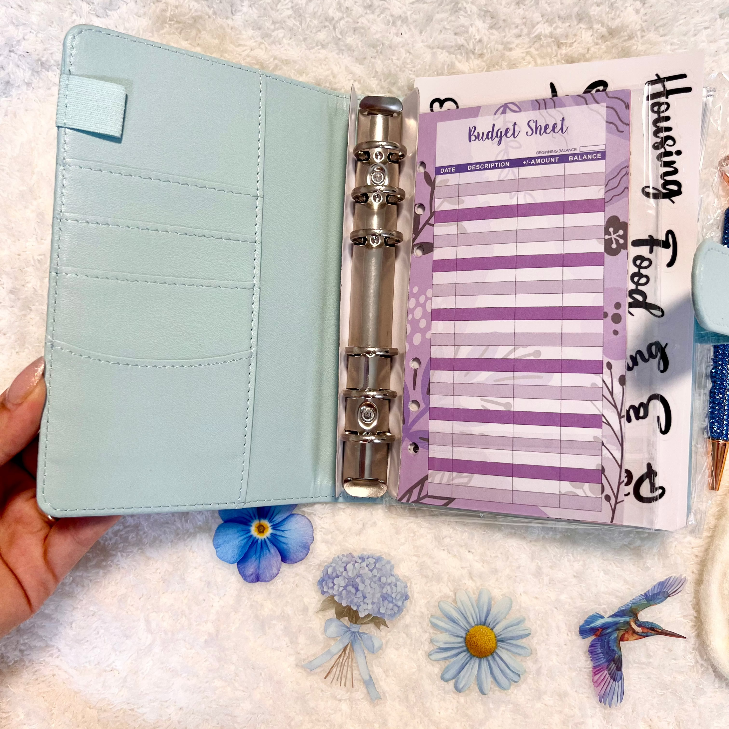 Baby Blue Budget Binder Cozy Set