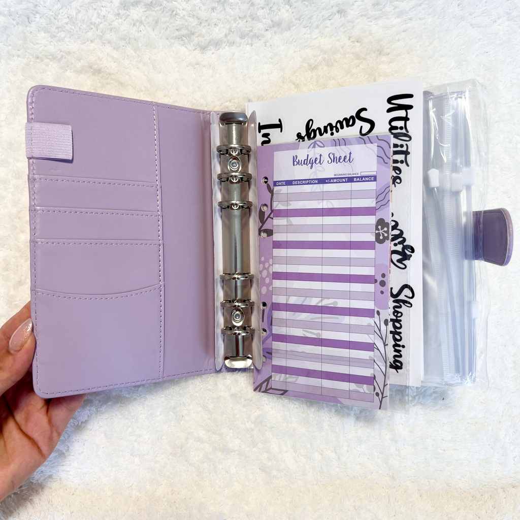 Lavender Budget Binder Cozy Set